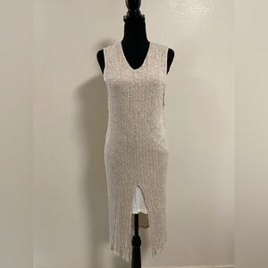 Dolan Dress Women’s Small Gray White MIDI Left Coast Collection Luna Layered